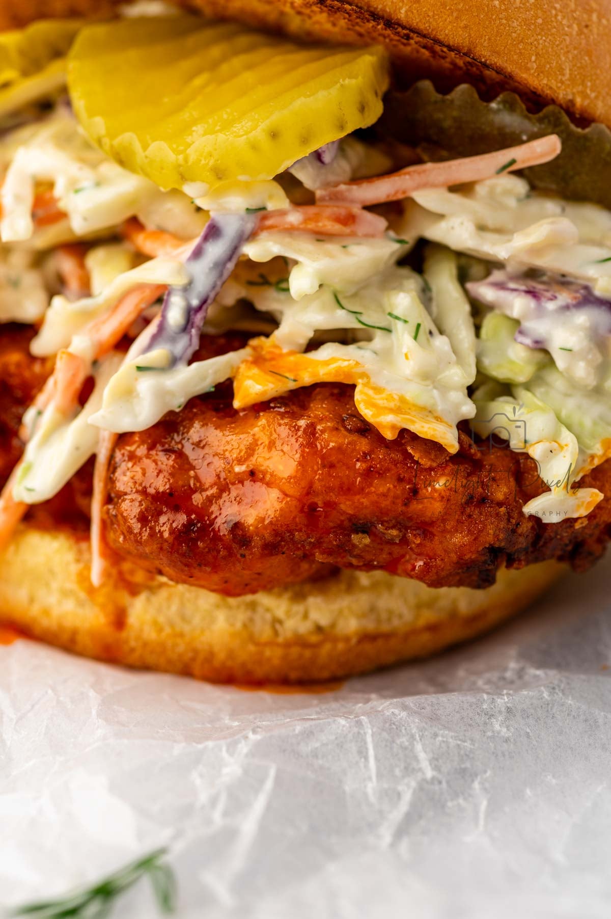 Buffalo Chicken Sandwich With Blue Cheese Coleslaw - Exclusive Recipe