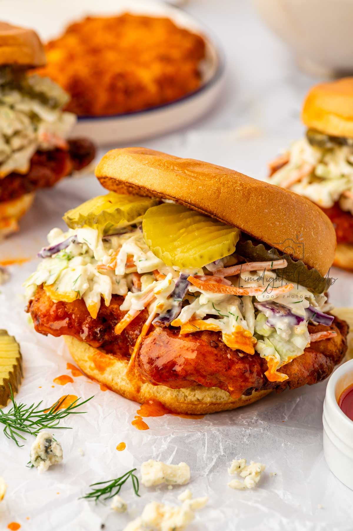 Buffalo Chicken Sandwich With Blue Cheese Coleslaw - Exclusive Recipe