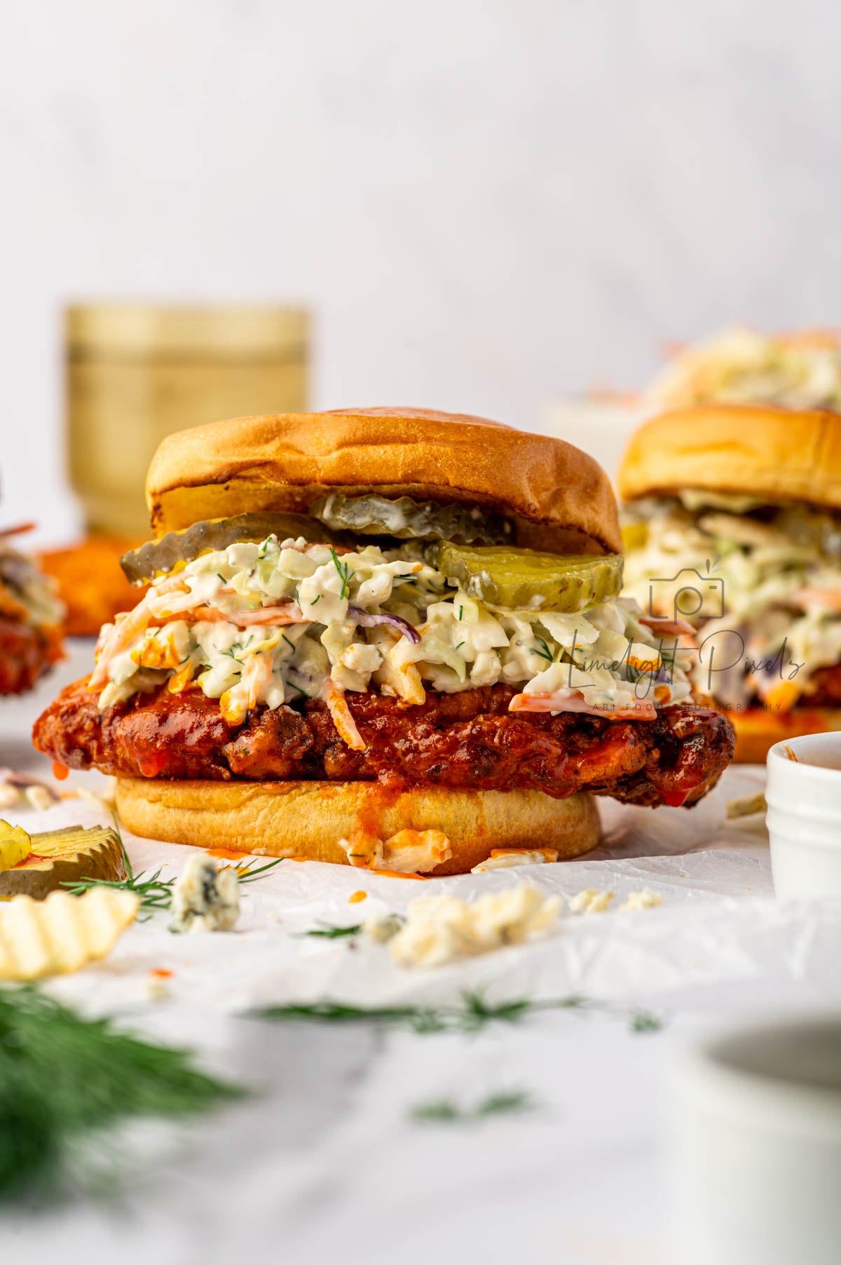 Buffalo Chicken Sandwich With Blue Cheese Coleslaw - Exclusive Recipe