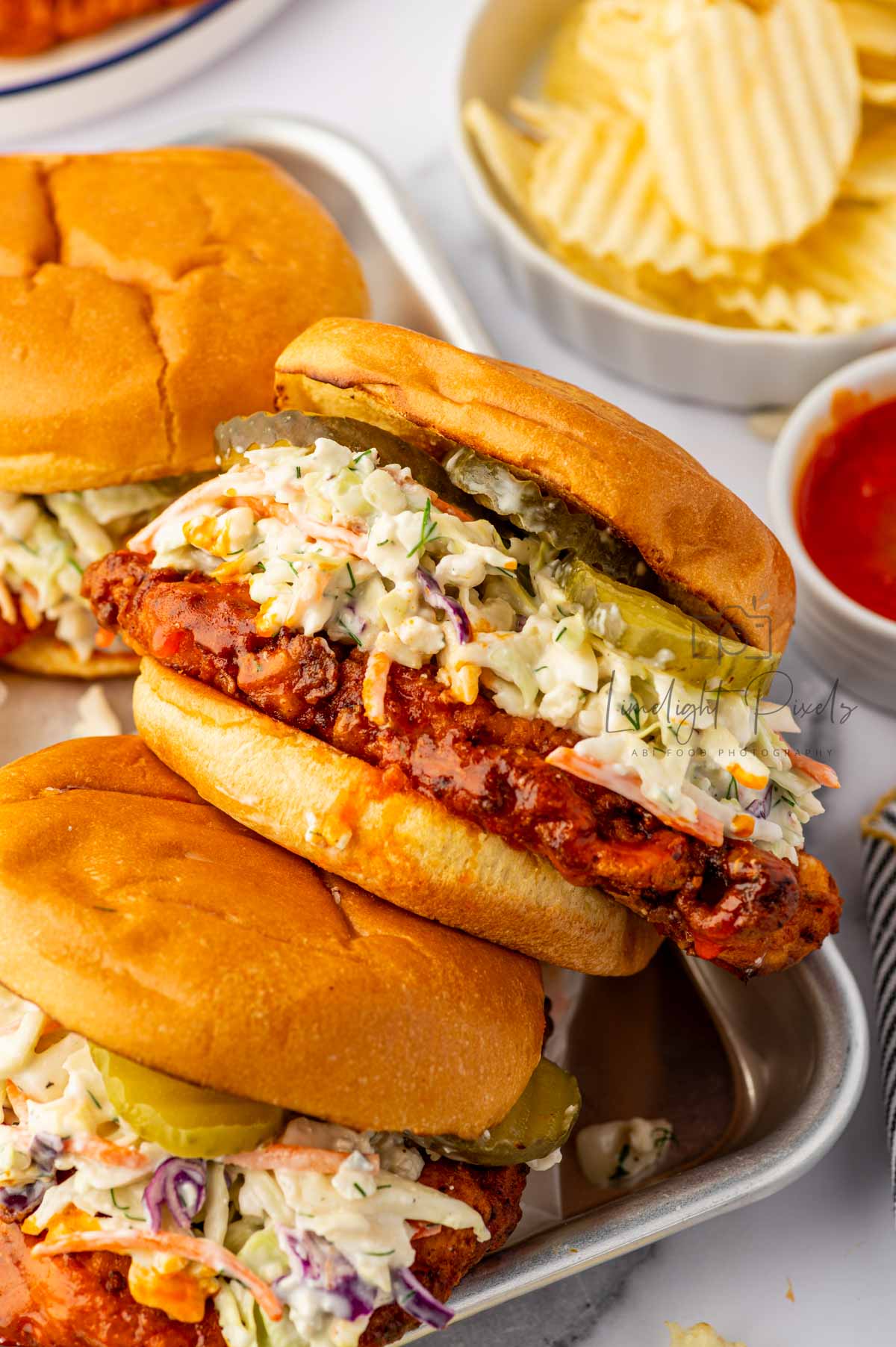 Buffalo Chicken Sandwich With Blue Cheese Coleslaw - Exclusive Recipe