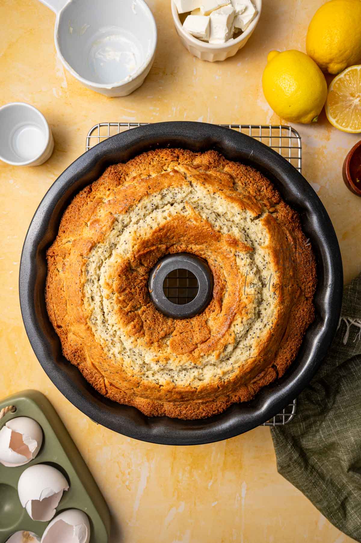 Lemon Poppy Seed Bundt Cake with Lemon Cream Cheese Frosting - Exclusive Recipe