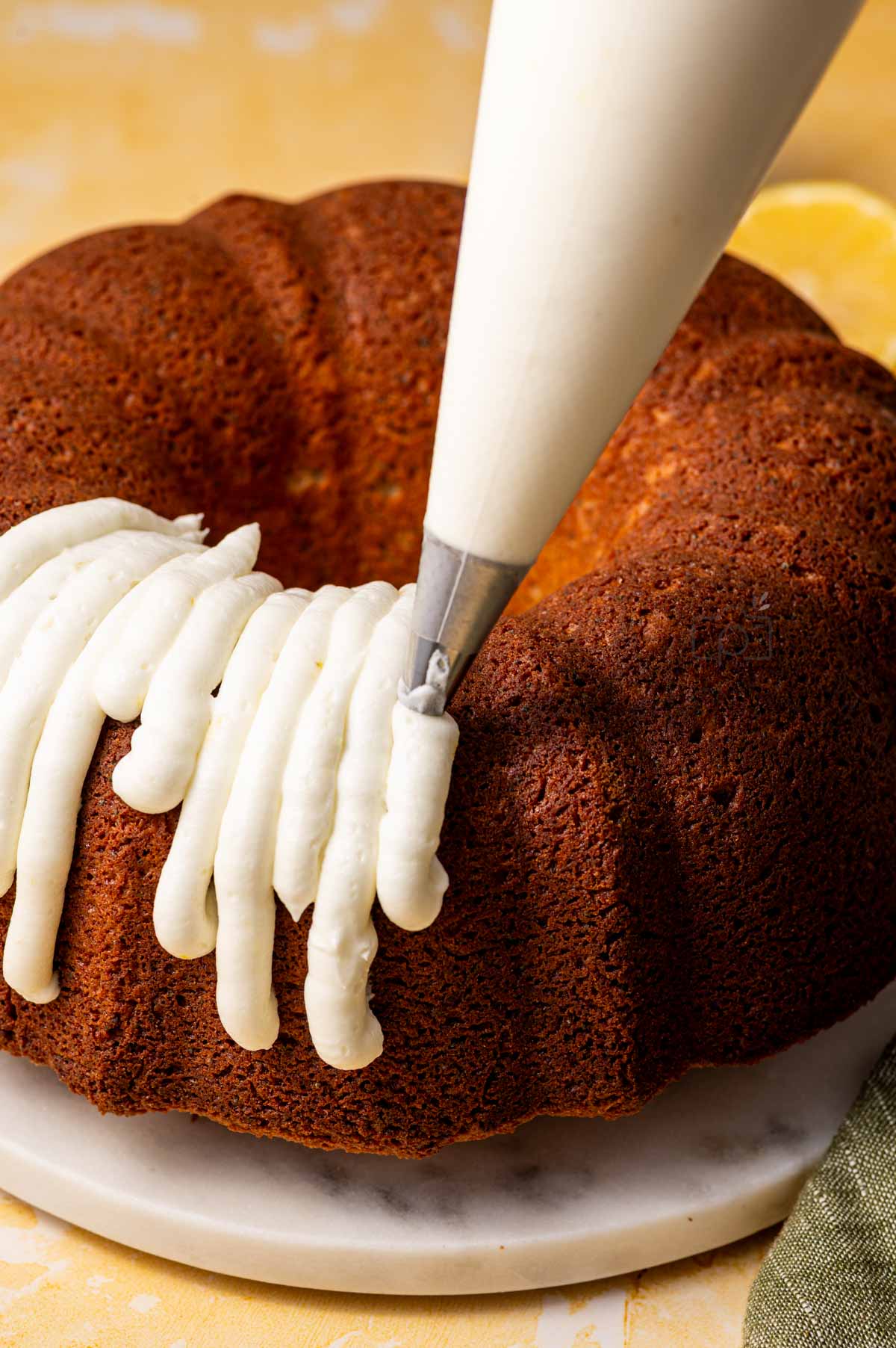 Lemon Poppy Seed Bundt Cake with Lemon Cream Cheese Frosting - Exclusive Recipe
