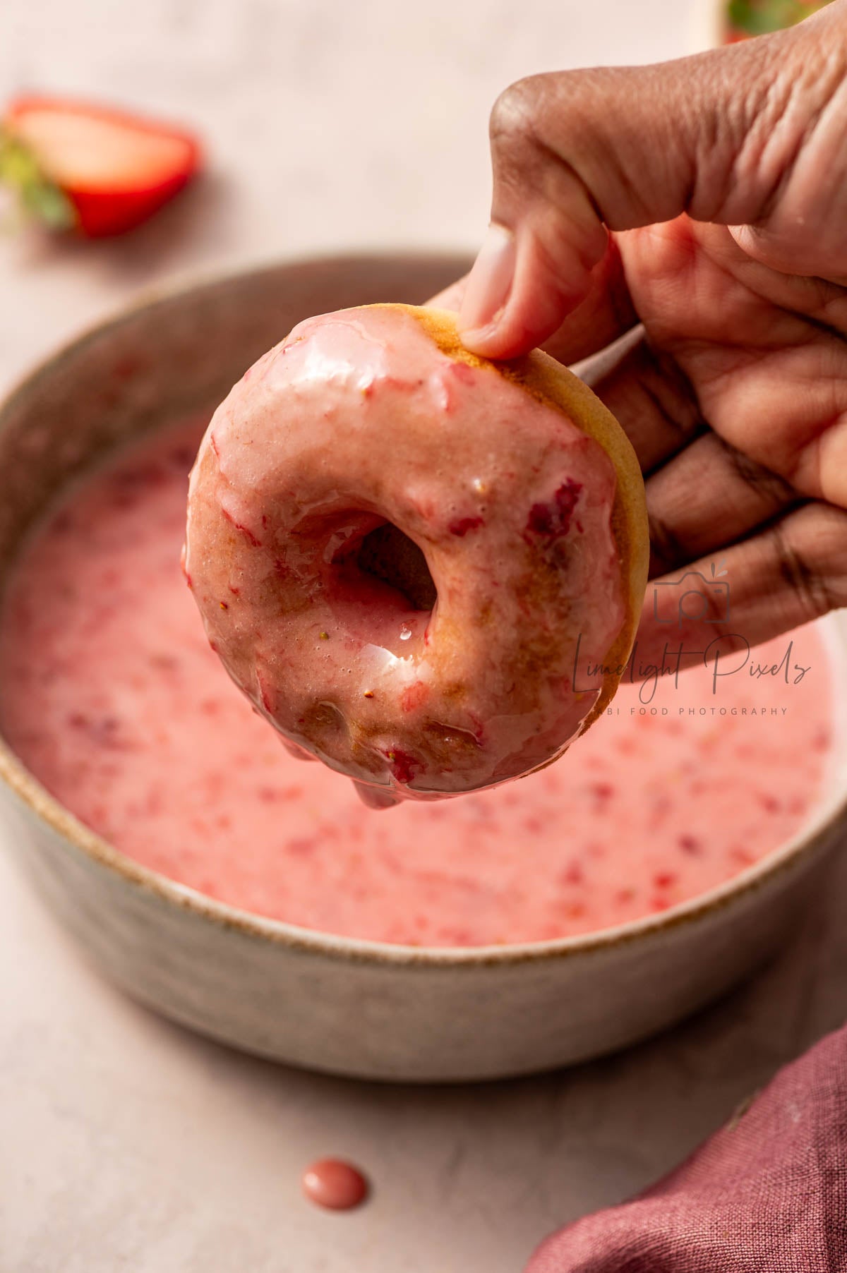 Strawberry Donuts with Strawberry Glaze (Baked) - Exclusive Recipe