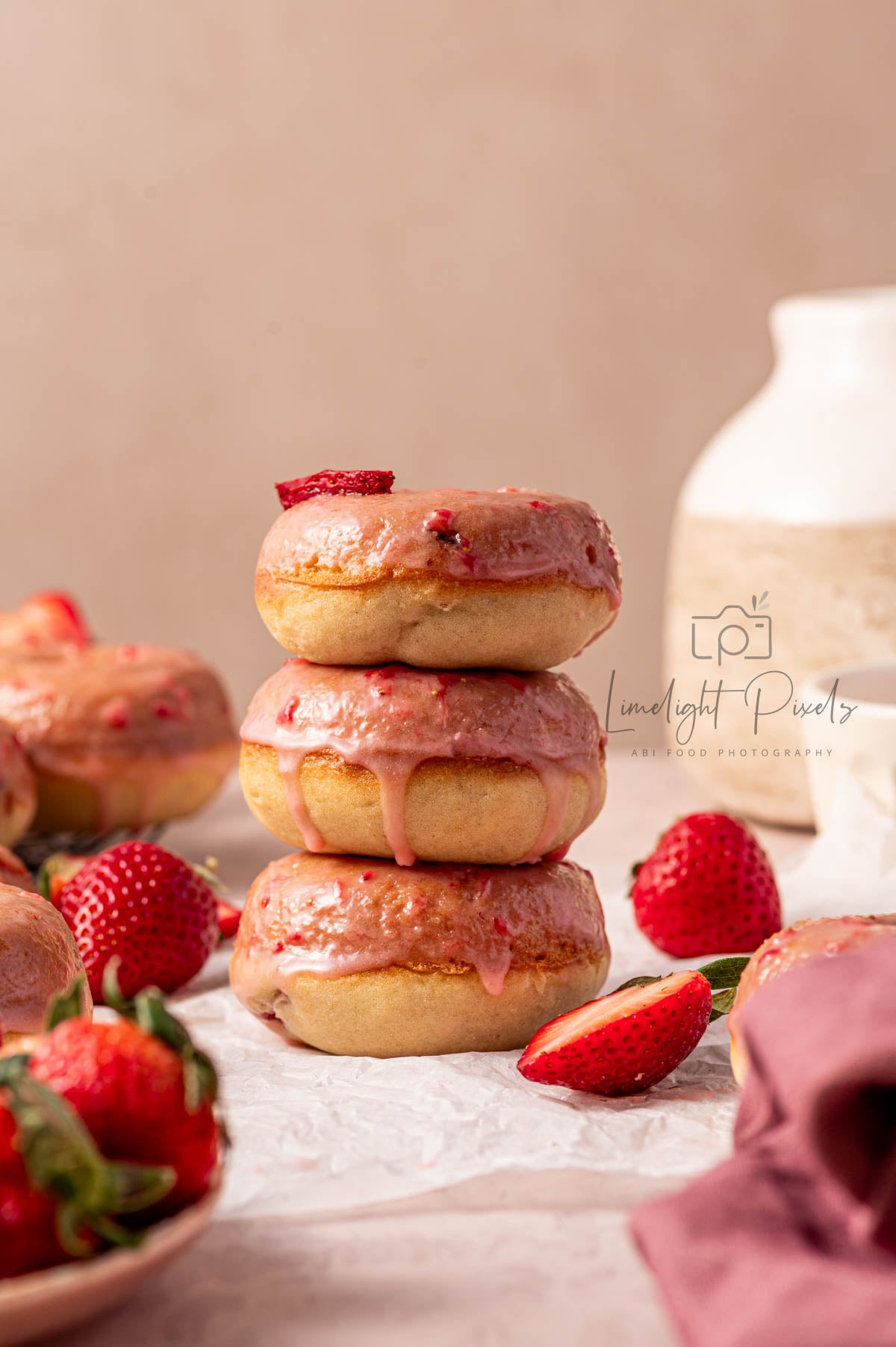 Strawberry Donuts with Strawberry Glaze (Baked) - Exclusive Recipe