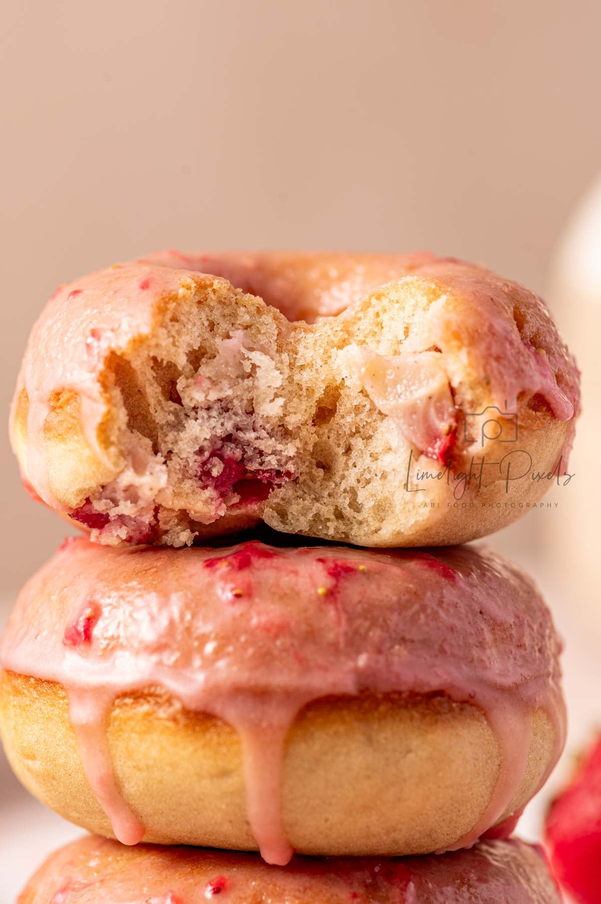 Strawberry Donuts with Strawberry Glaze (Baked) - Exclusive Recipe